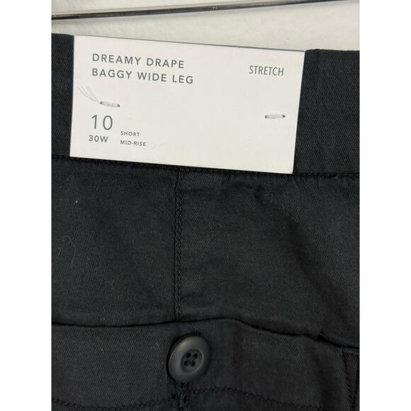 NWT American Eagle Dreamy Drape Stretch Cargo Pants Black Sz 10 Short Wide Leg - Picture 7 of 9